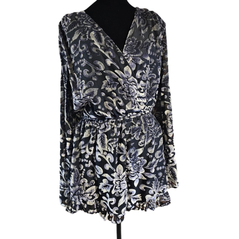 Alter'd State Floral Velvet Romper Size Medium
